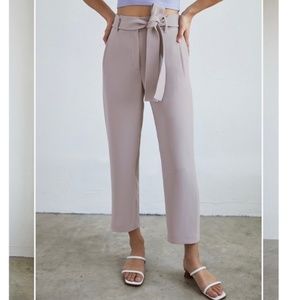 Aritzia Wilfred Tie Front Pant, Gull Grey, Size 8 (missing belt)